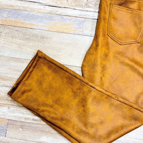 GRENIER – Tan faux suede pull-on pants | Soft stretchy fit | Medium * - Picture 3 of 8